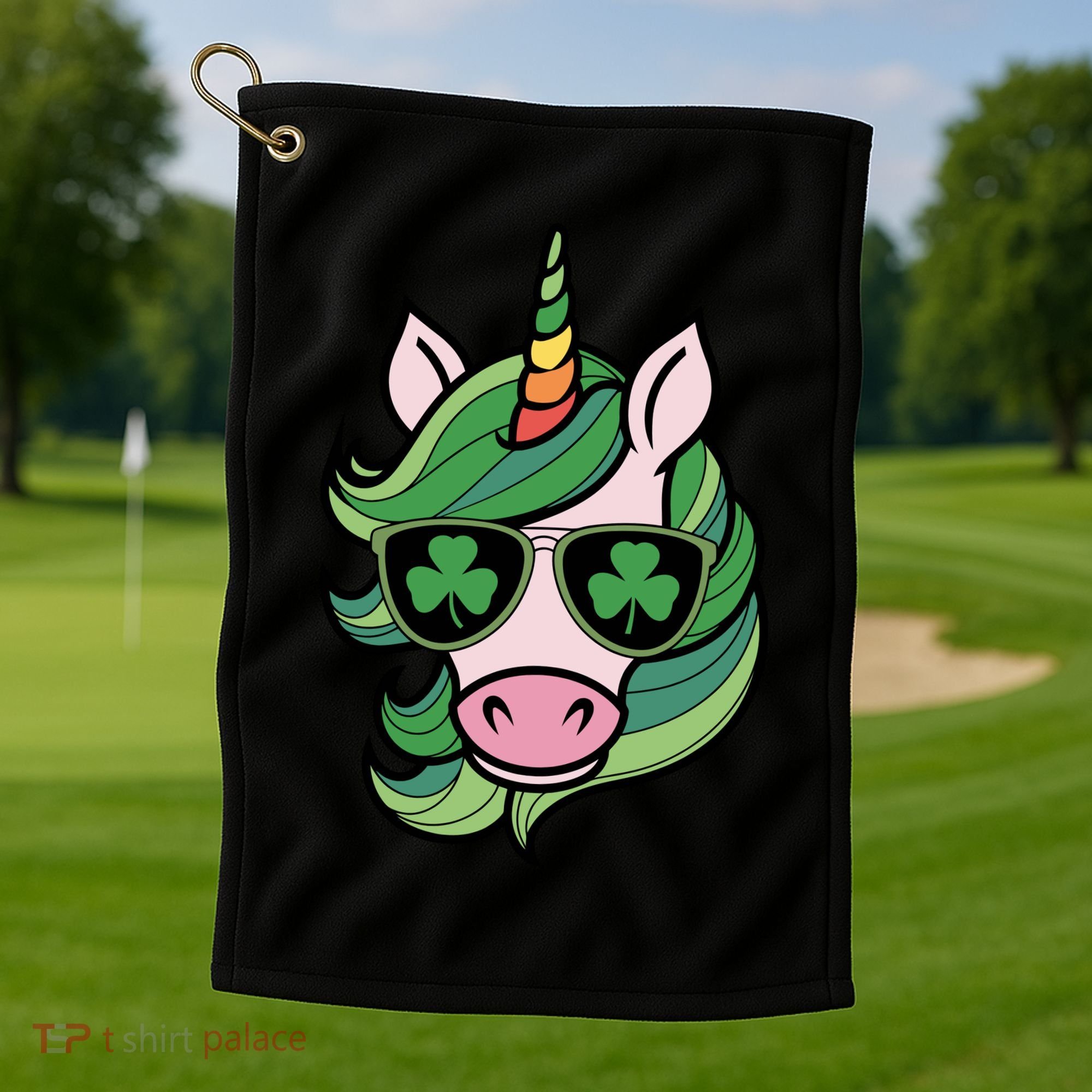 Unicorn St Patricks Day Cute Magical Golf Towel