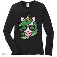 Unicorn St Patricks Day Cute Magical Women's Long Sleeve Shirt thumb 0