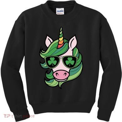 Unicorn St Patricks Day Cute Magical Kids Sweatshirt