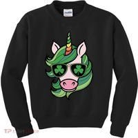 Unicorn St Patricks Day Cute Magical Kids Sweatshirt thumb 0