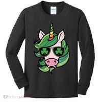 Unicorn St Patricks Day Cute Magical Kids Long Sleeve Shirt thumb 0