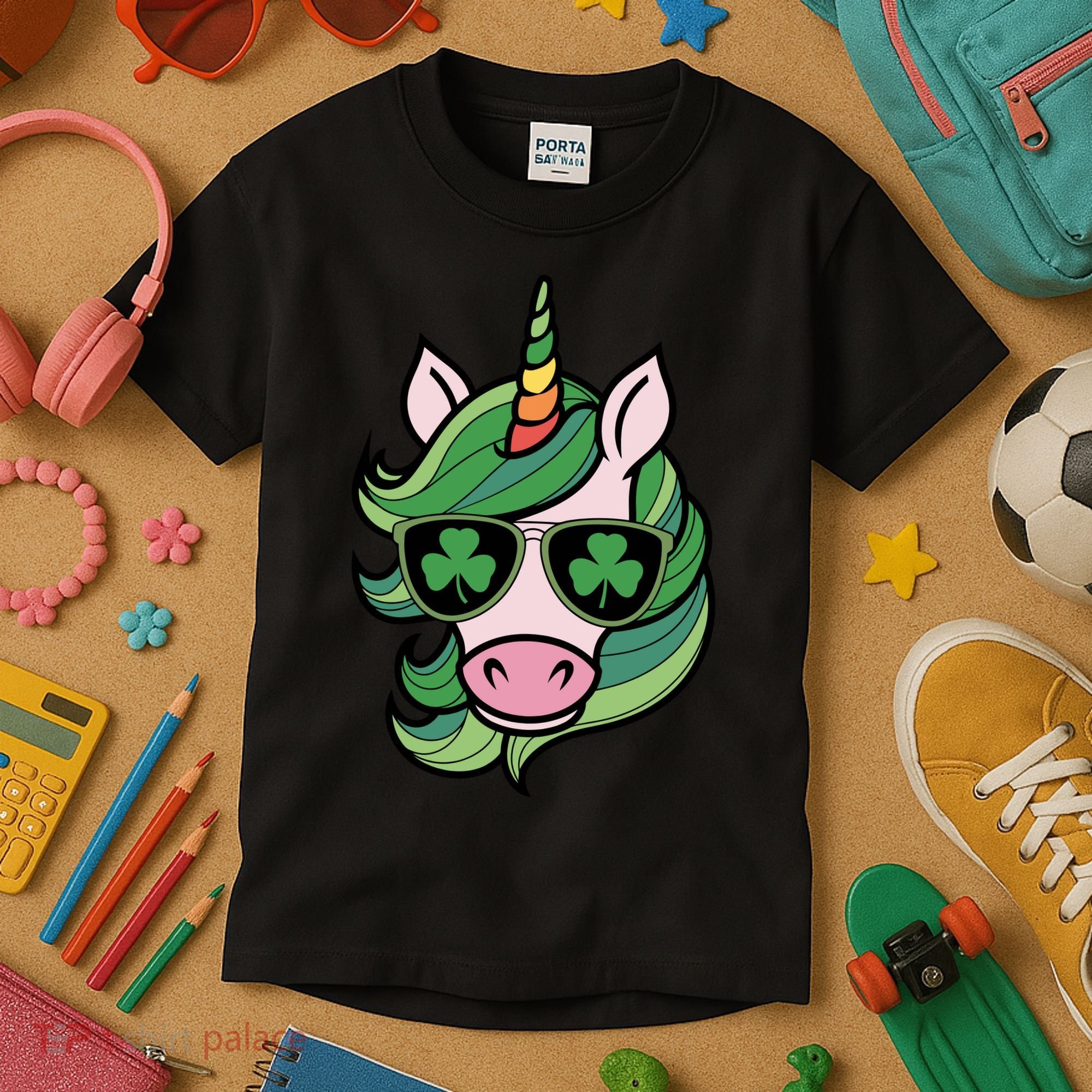 Unicorn St Patricks Day Cute Magical Kids T-Shirt