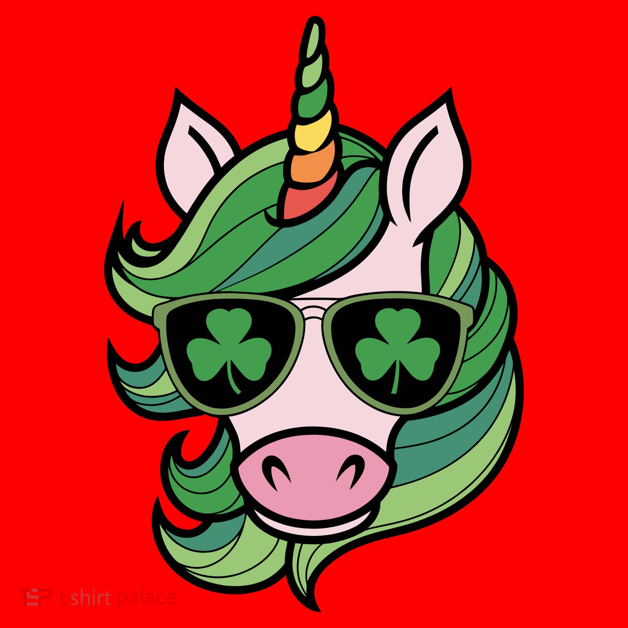 Unicorn St Patricks Day Cute Magical Santa Hat
