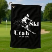 Utah Skiing Park City Golf Towel thumb 1