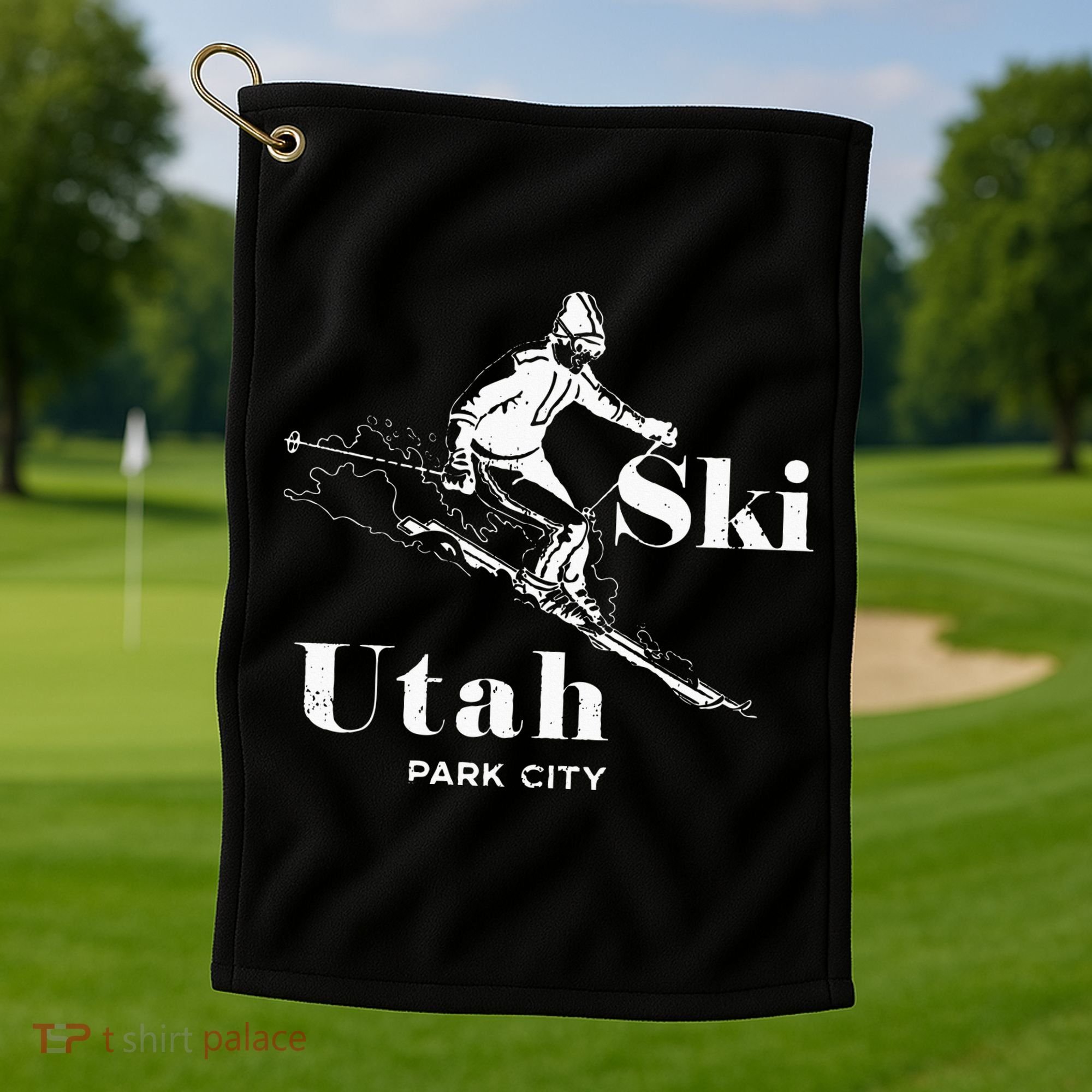 Utah Skiing Park City Golf Towel