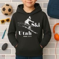 Utah Skiing Park City Kids Hoodie thumb 2