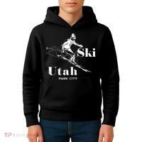 Utah Skiing Park City Kids Hoodie thumb 4