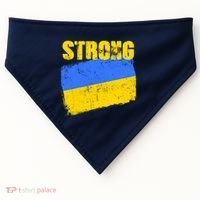 Ukrainian Strong Pride Ukraine Flag Support Free Ukrainians USA-Made Doggie Bandana thumb 0
