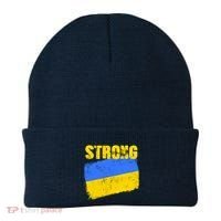Ukrainian Strong Pride Ukraine Flag Support Free Ukrainians Beanie thumb 0
