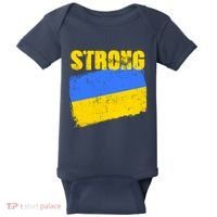 Ukrainian Strong Pride Ukraine Flag Support Free Ukrainians Baby Bodysuit thumb 0