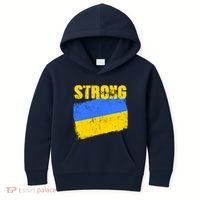 Ukrainian Strong Pride Ukraine Flag Support Free Ukrainians Kids Hoodie thumb 0