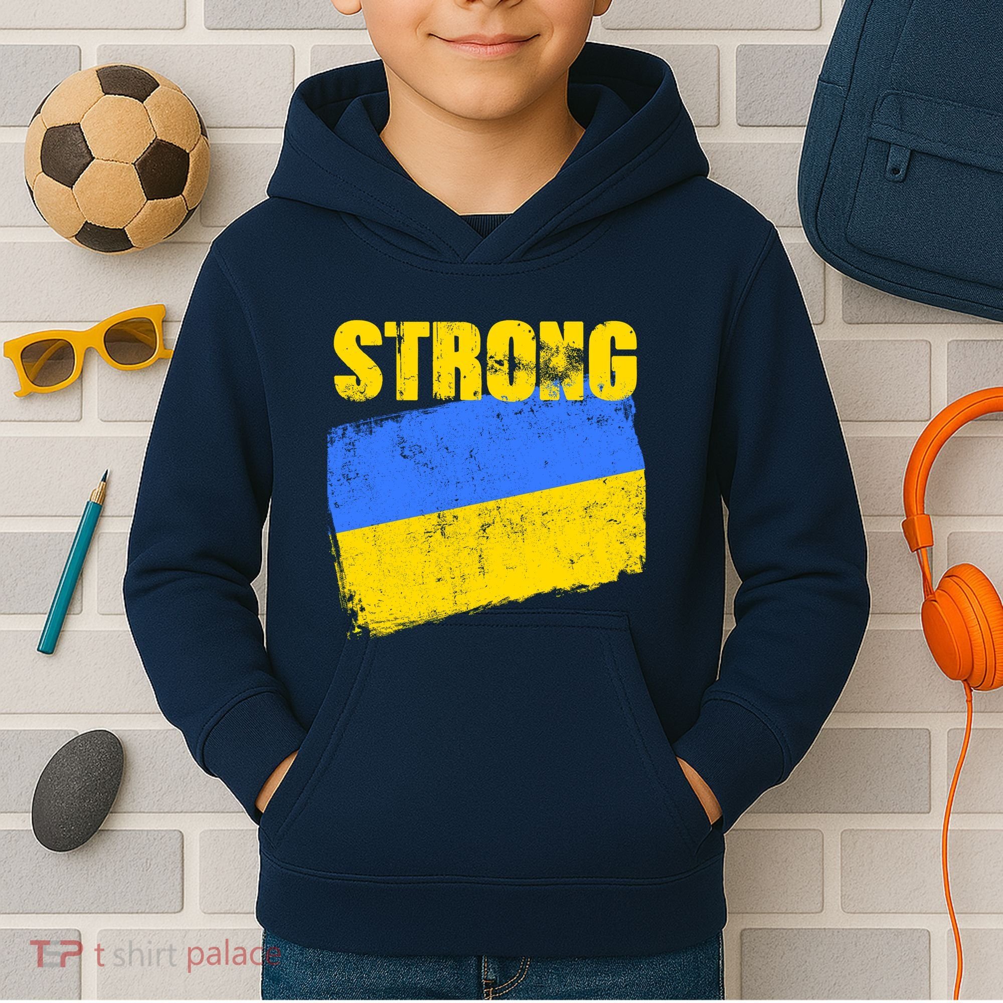 Ukrainian Strong Pride Ukraine Flag Support Free Ukrainians Kids Hoodie