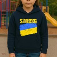 Ukrainian Strong Pride Ukraine Flag Support Free Ukrainians Kids Hoodie thumb 3