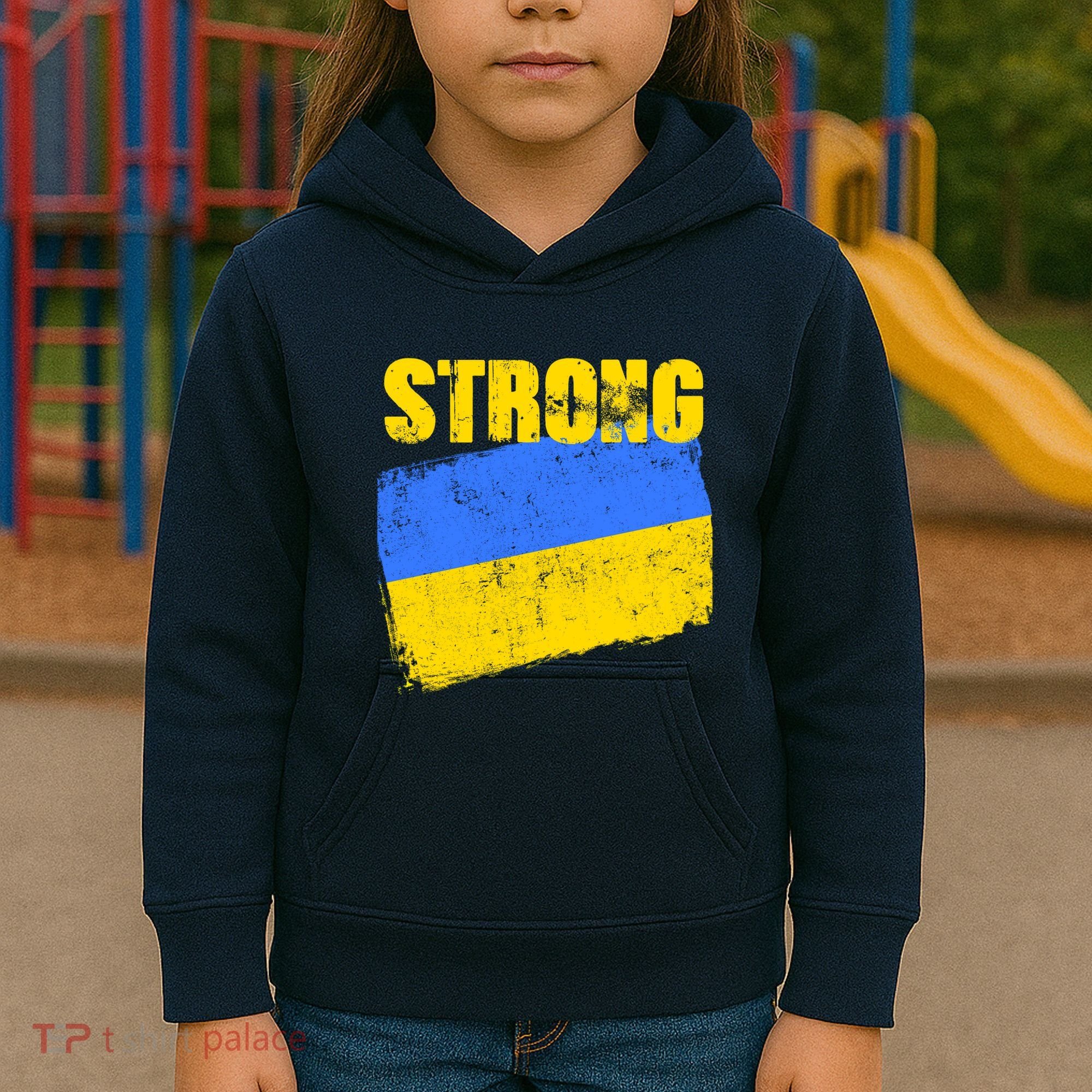 Ukrainian Strong Pride Ukraine Flag Support Free Ukrainians Kids Hoodie