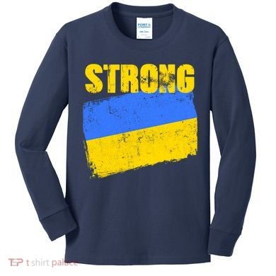 Ukrainian Strong Pride Ukraine Flag Support Free Ukrainians Kids Long Sleeve Shirt