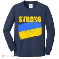 Ukrainian Strong Pride Ukraine Flag Support Free Ukrainians Kids Long Sleeve Shirt thumb 0