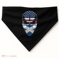 Usa Scotland Roots Gift Scottish American Flag Skull Cool Gift USA-Made Doggie Bandana thumb 0