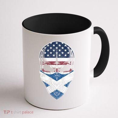 Usa Scotland Roots Gift Scottish American Flag Skull Cool Gift Coffee Mug back