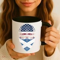 Usa Scotland Roots Gift Scottish American Flag Skull Cool Gift Coffee Mug thumb 3
