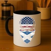 Usa Scotland Roots Gift Scottish American Flag Skull Cool Gift Coffee Mug thumb 4