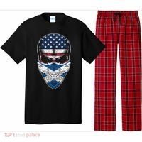 Usa Scotland Roots Gift Scottish American Flag Skull Cool Gift Pajama Set thumb 0