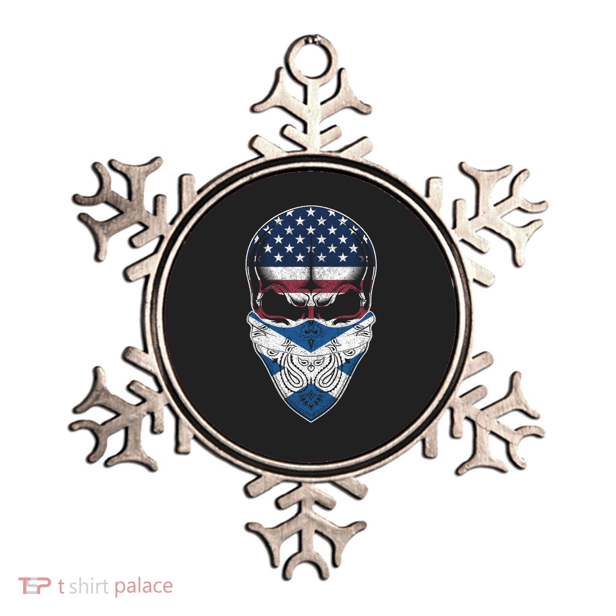 Usa Scotland Roots Gift Scottish American Flag Skull Cool Gift Ornament