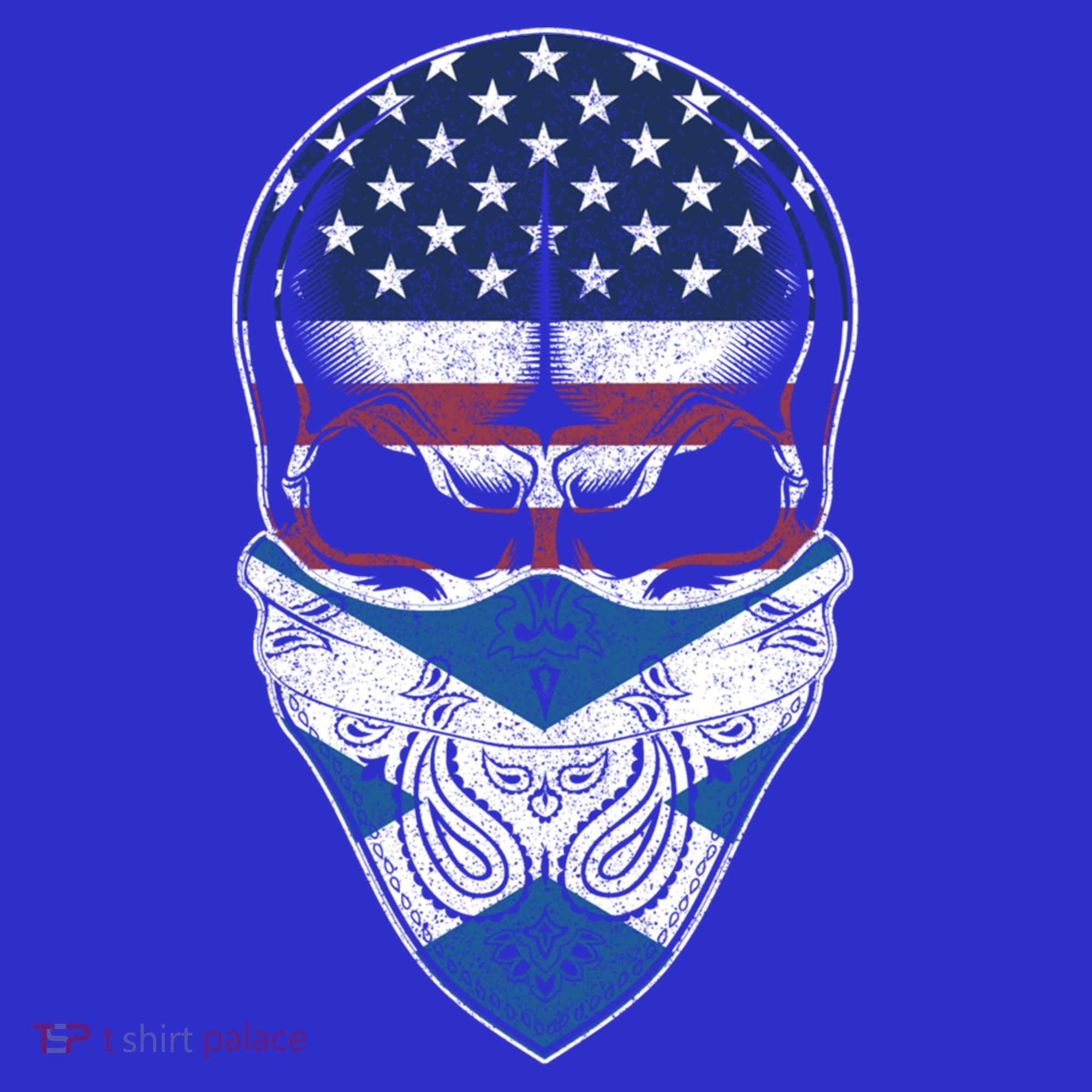 Usa Scotland Roots Gift Scottish American Flag Skull Cool Gift T-Shirt