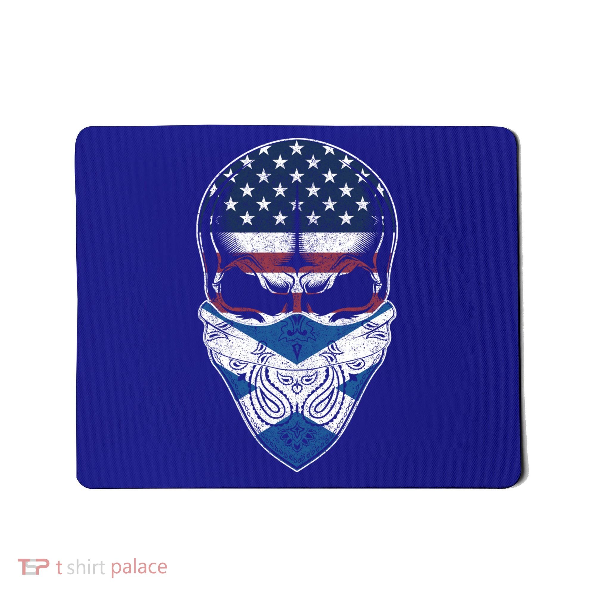 Usa Scotland Roots Gift Scottish American Flag Skull Cool Gift Mousepad