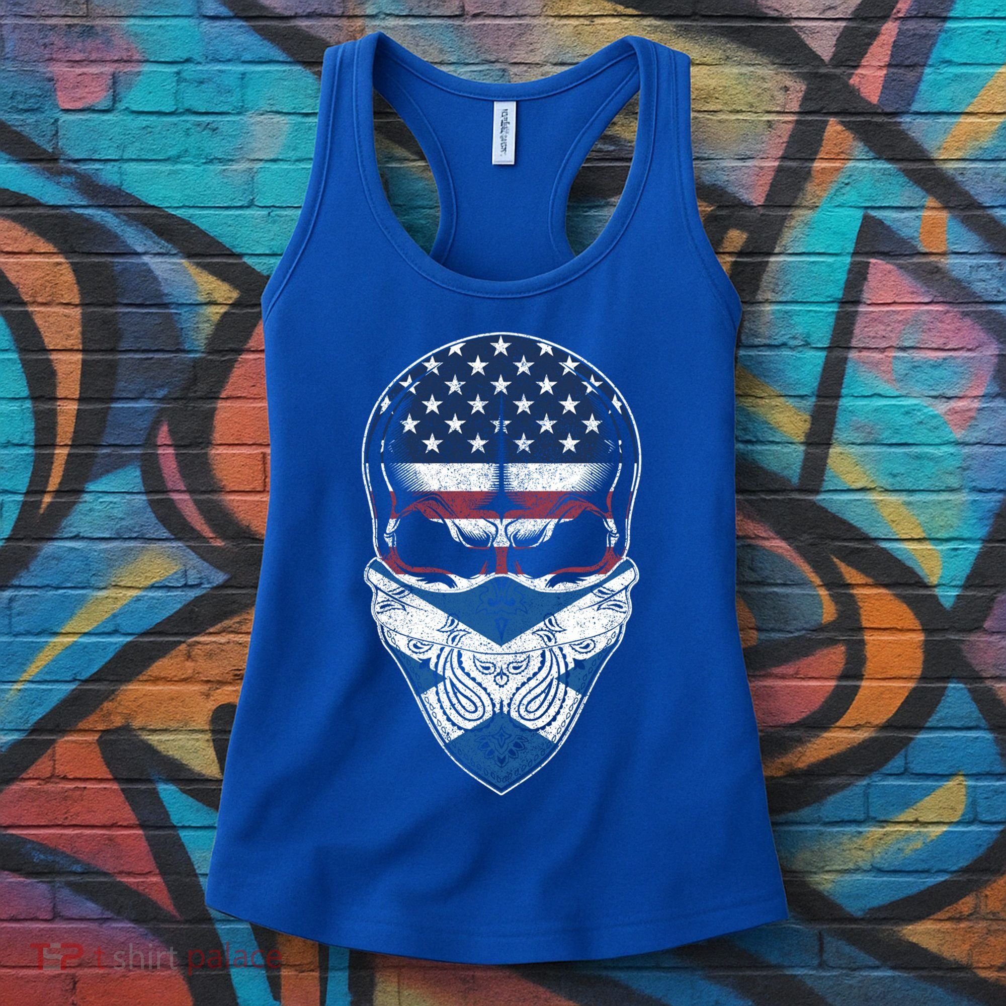 Usa Scotland Roots Gift Scottish American Flag Skull Cool Gift Women's Tank Top
