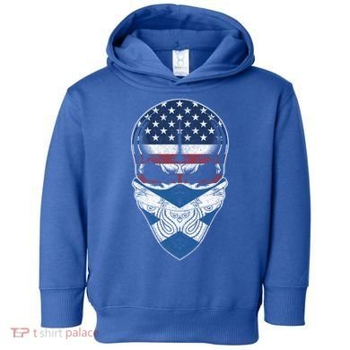 Usa Scotland Roots Gift Scottish American Flag Skull Cool Gift Toddler Hoodie