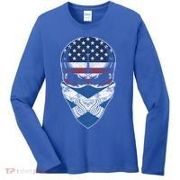 Usa Scotland Roots Gift Scottish American Flag Skull Cool Gift Women's Long Sleeve Shirt thumb 0