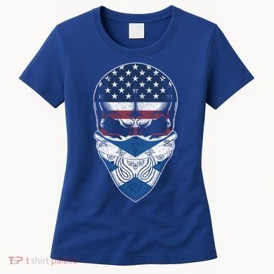 Usa Scotland Roots Gift Scottish American Flag Skull Cool Gift Women's T-Shirt