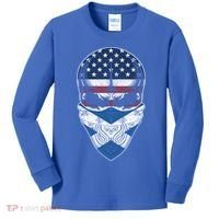 Usa Scotland Roots Gift Scottish American Flag Skull Cool Gift Kids Long Sleeve Shirt thumb 0