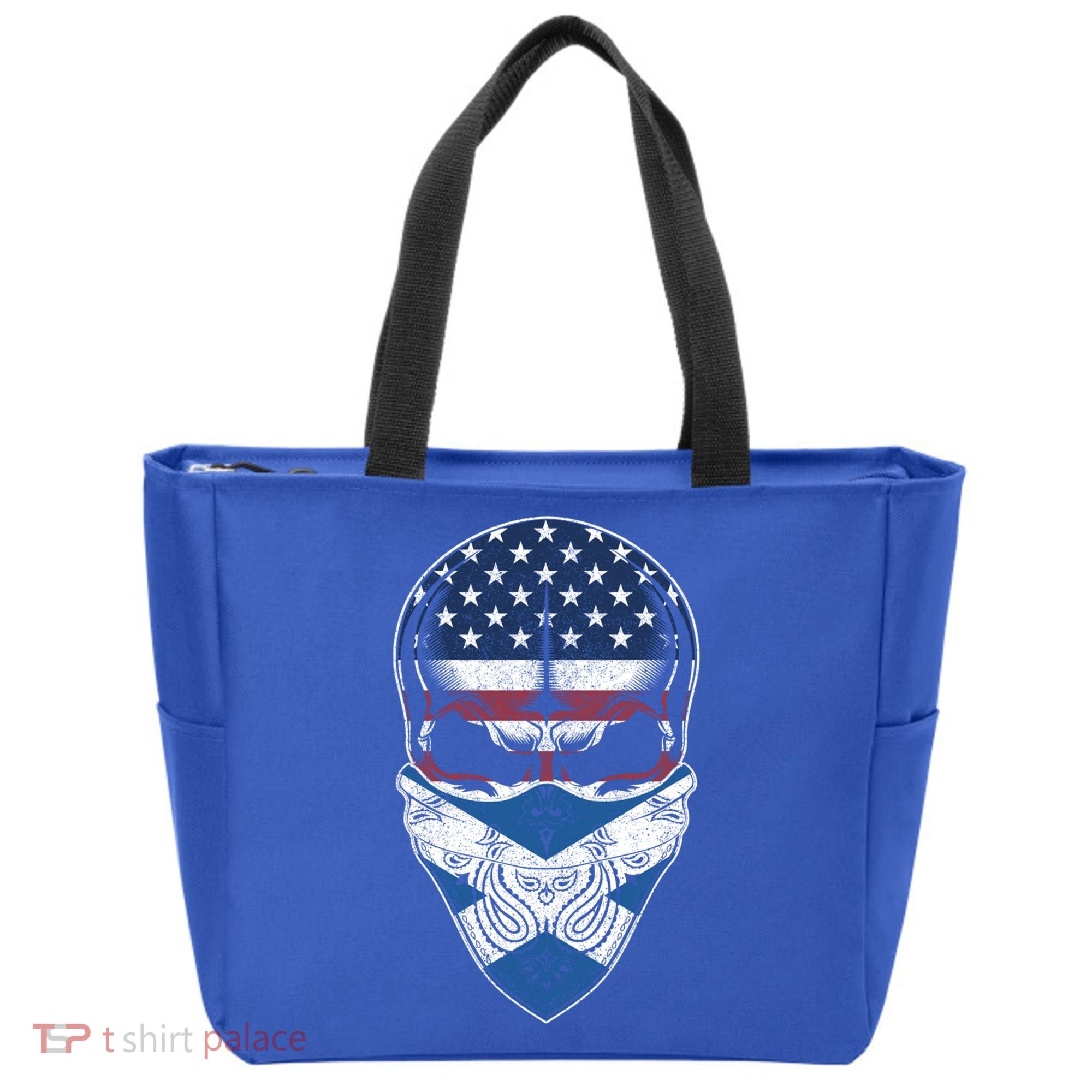 Usa Scotland Roots Gift Scottish American Flag Skull Cool Gift Tote Bag