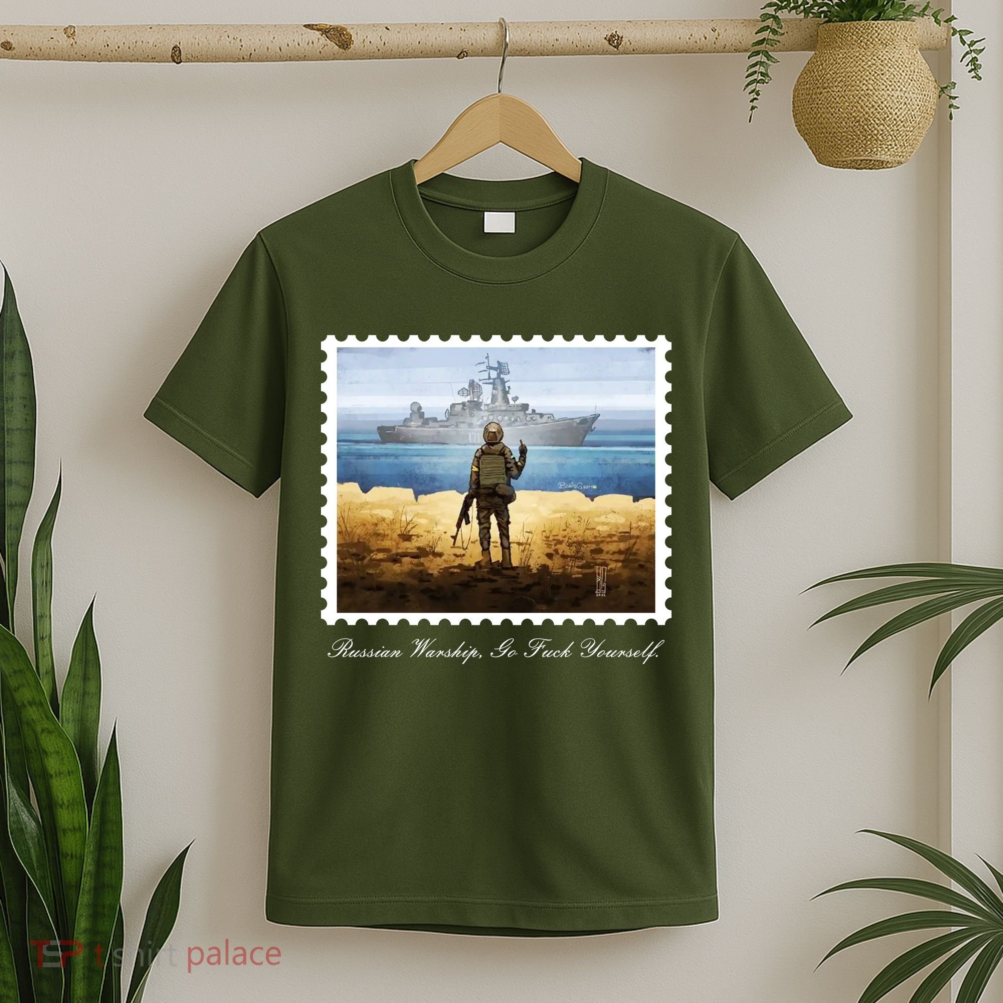 Ukraine Stamp Russian Warship Go F Yourself Island Of Heroes Ukrainian T-Shirt