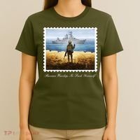 Ukraine Stamp Russian Warship Go F Yourself Island Of Heroes Ukrainian T-Shirt thumb 4