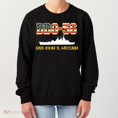 USS John McCain DDG-56 USA Flag Women's Sweatshirt