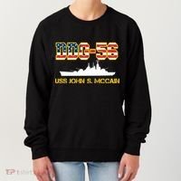 USS John McCain DDG-56 USA Flag Women's Sweatshirt thumb 0