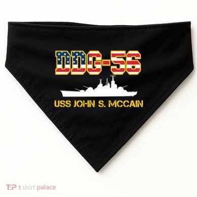 USS John McCain DDG-56 USA Flag USA-Made Doggie Bandana