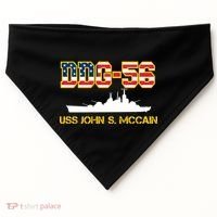 USS John McCain DDG-56 USA Flag USA-Made Doggie Bandana thumb 0