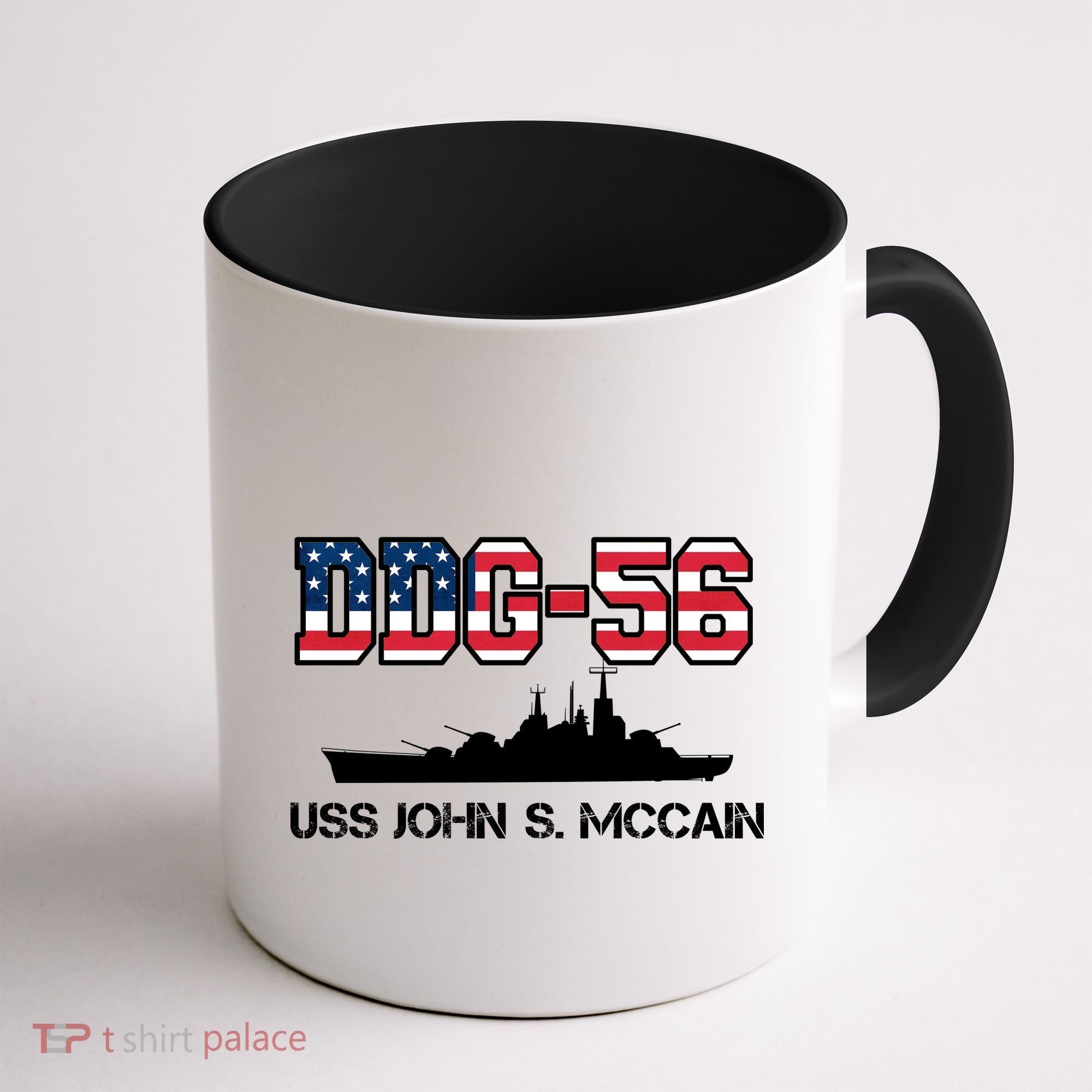 USS John McCain DDG-56 USA Flag Coffee Mug