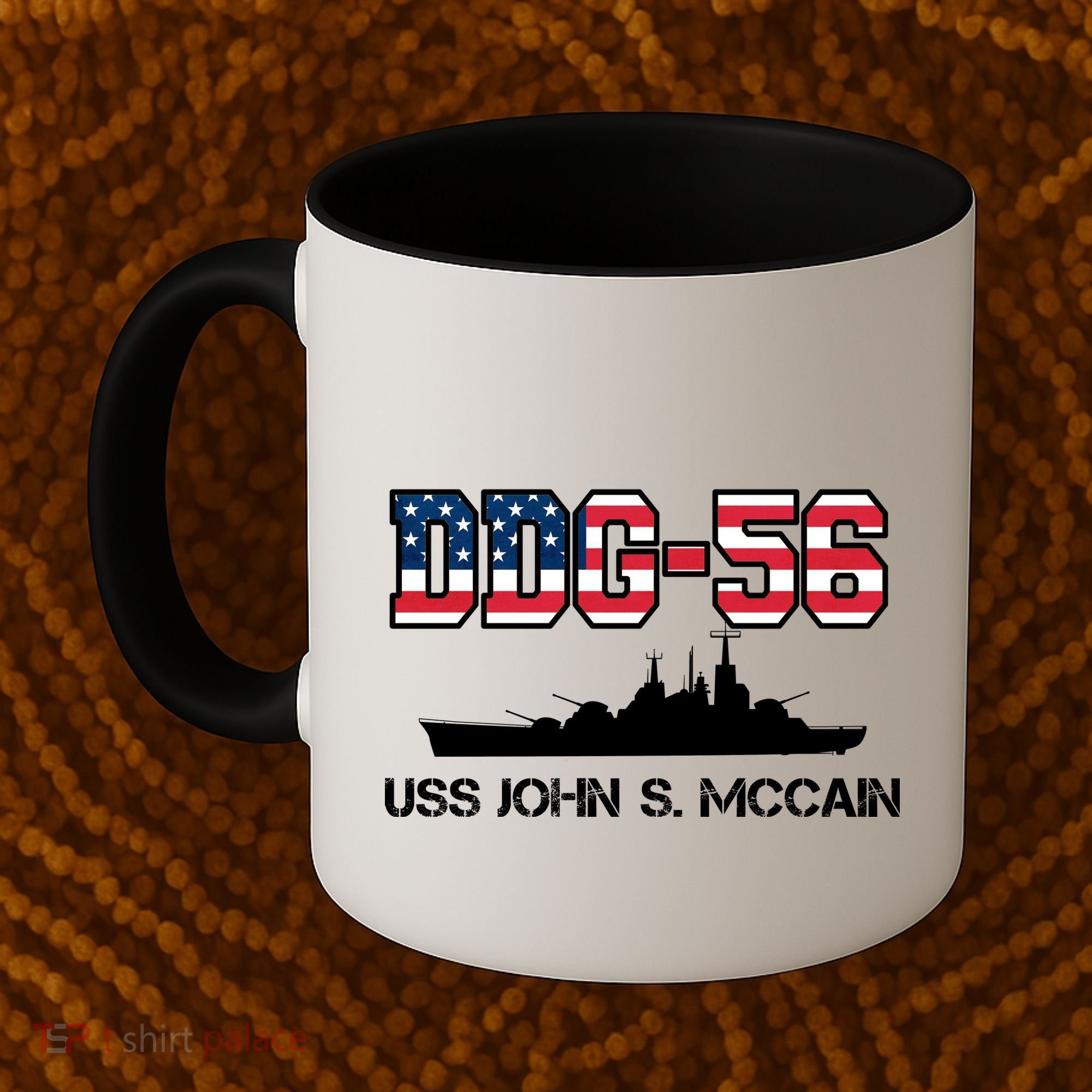 USS John McCain DDG-56 USA Flag Coffee Mug