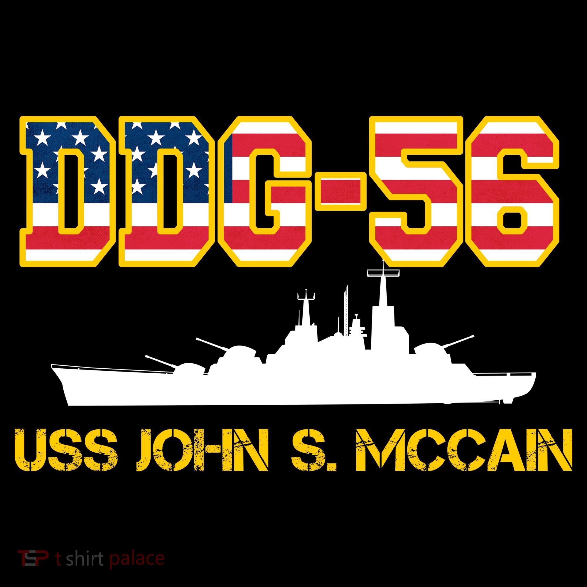 USS John McCain DDG-56 USA Flag Ornament