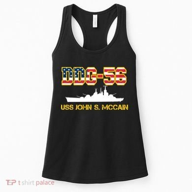 USS John McCain DDG-56 USA Flag Women's Tank Top