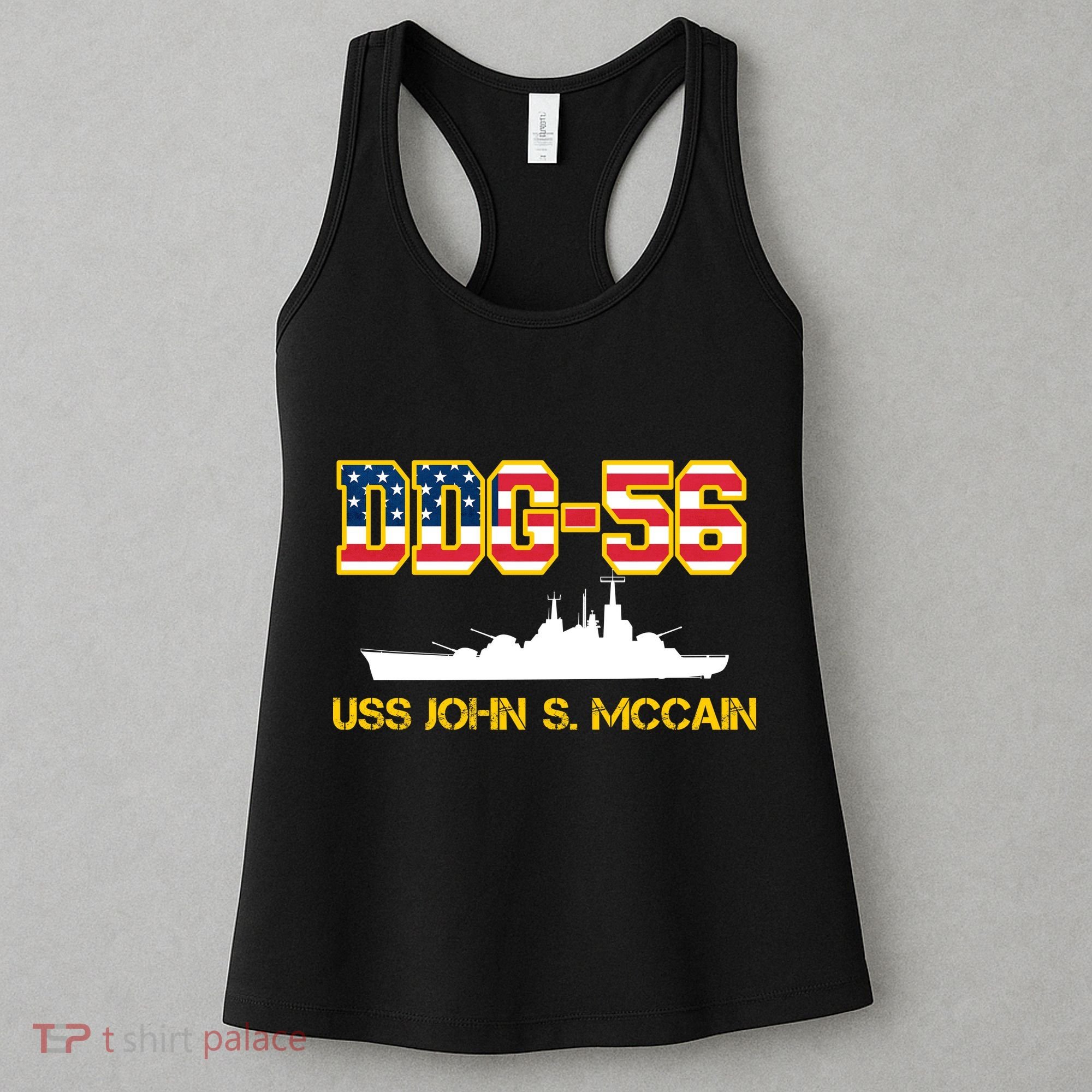 USS John McCain DDG-56 USA Flag Women's Tank Top
