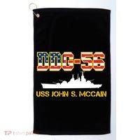 USS John McCain DDG-56 USA Flag Golf Towel thumb 0