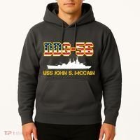 USS John McCain DDG-56 USA Flag Hoodie thumb 2