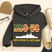 USS John McCain DDG-56 USA Flag Hoodie thumb 4