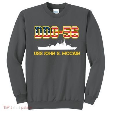 USS John McCain DDG-56 USA Flag Sweatshirt
