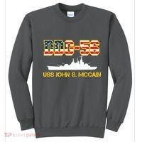 USS John McCain DDG-56 USA Flag Sweatshirt thumb 0